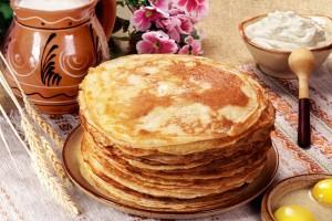 Pancake dough on the water