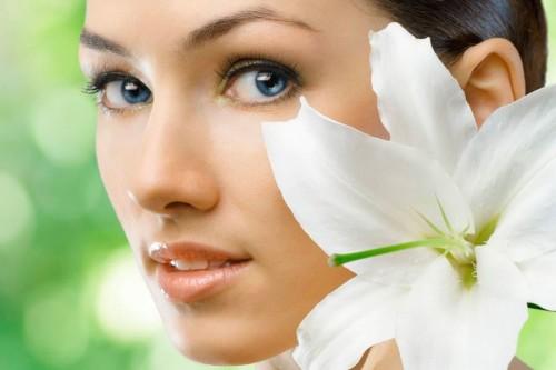 The girl has smooth skin