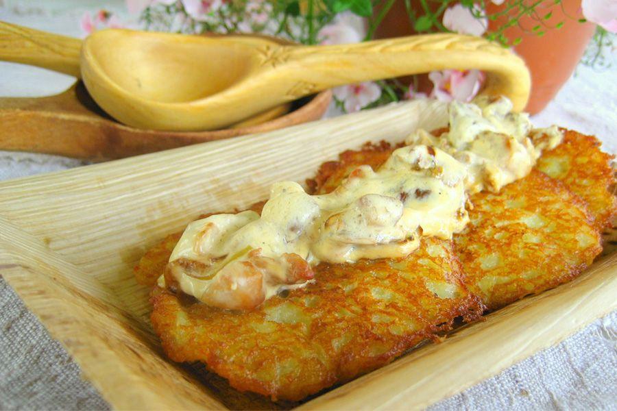 Potato pancakes with onions