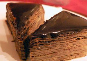 Pancake with chocolate filling