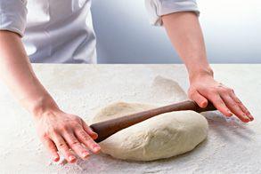 Roll out the dough with a rolling pin