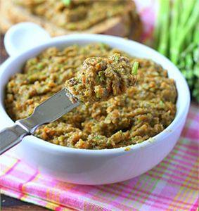 Appetizing paste of pickled mushrooms on a plate in a plate
