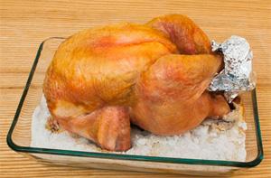 Finished chicken with crispy salt