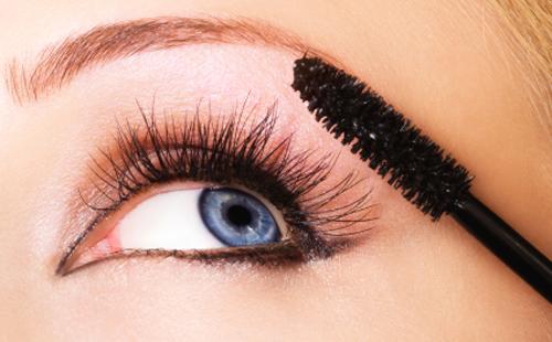 The girl is painted with mascara