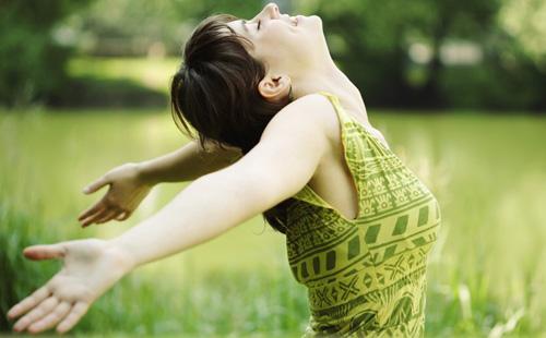 Girl resting outdoors