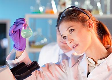 Girl in the laboratory