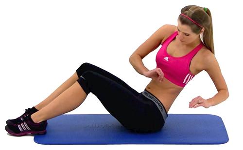 The girl carefully turns the body to the left