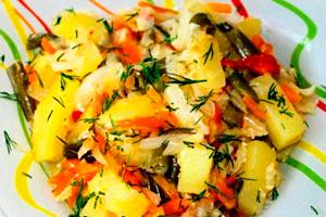 Chicken with vegetables and herbs