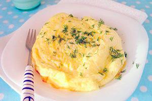 Omelet with herbs on a plate