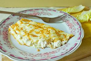 Omelet without milk on a plate
