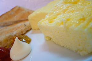 A piece of oven-baked omelet