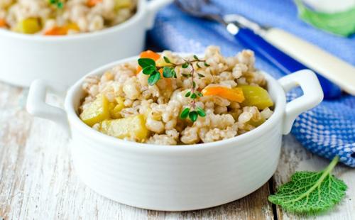 Barley porridge with Mexican vegetable mix
