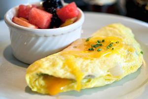 Sweet omelet with dried apricots