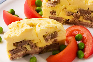 Omelet with potatoes and pork