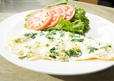 Omelet with kefir and tomatoes