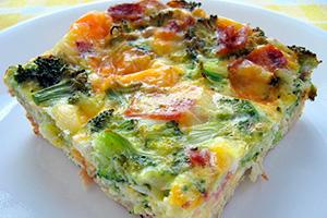 Slice of vegetable omelet