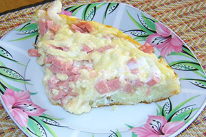 Omelet with sausage
