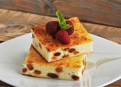 Curd casserole with raisins