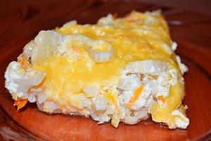 Cauliflower casserole in a slow cooker