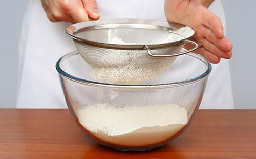 Sifting flour