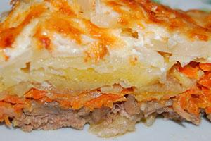 Potato casserole with carrots