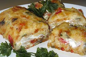 Potato casserole with melted cheese