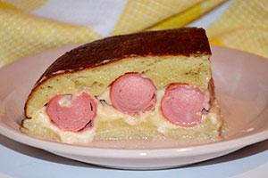 Potato casserole with sausages in a slow cooker