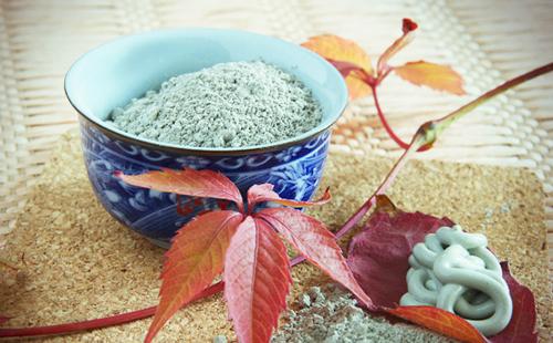 Blue clay in a blue bowl