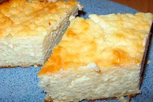 Cottage cheese casserole with milk