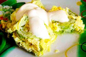 Zucchini and potato casserole in a double boiler