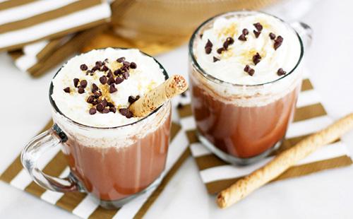 Two cups of hot cocoa in Irish