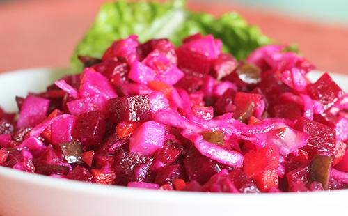 Bright purple vinaigrette gives health