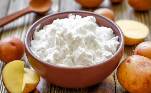 Starch in a large brown bowl