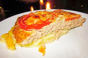 Casserole with potatoes and minced fish