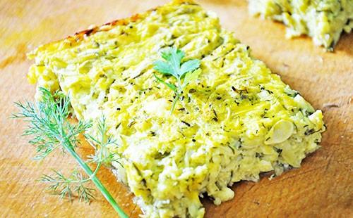 Slice of squash casserole