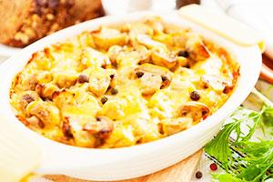 Potato casserole with mushrooms