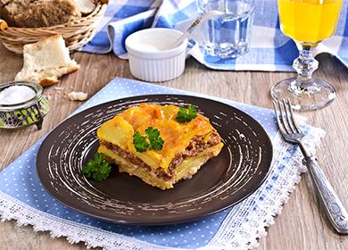 Potato casserole on a plate