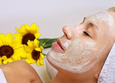 Mask on woman's face