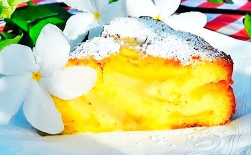 Charlotte with powdered sugar