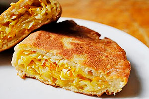 Charlotte with kefir cabbage