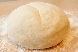 Dough on water with vegetable oil