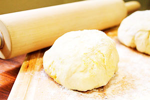 Dough on the water in the bread maker