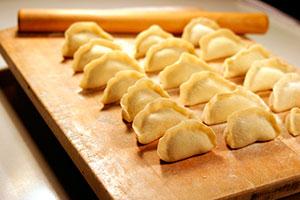 Dumplings before cooking