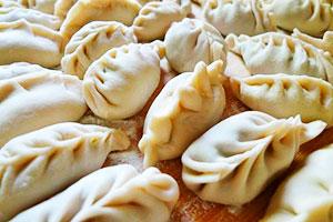 Beautiful raw dumplings