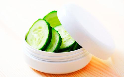 Cucumbers in a jar of cream
