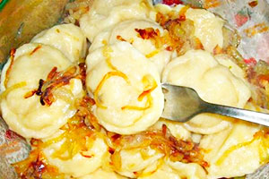 Dumplings with potatoes and bacon