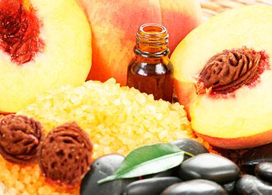 Peach oil and pits
