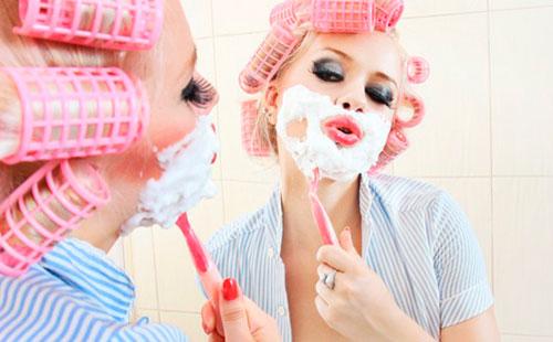 Girl shaving