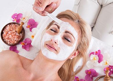 A face mask is applied to a girl