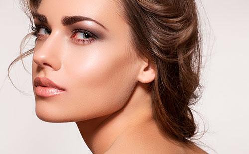 Beautiful cheekbones in a girl